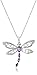 Sterling Silver Marquise-Shape Gemstone and Diamond Dragonfly Pendant Necklace (0.01 cttw, I-J Color, I1-I2 Clarity)