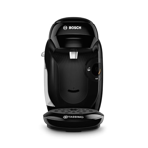- Cafetera multibebida Tassimo Happy Friendly, Hasta 70 bebidas, OneTouch, Preparación individual, Diseño compacto, Intellibrew, Negro, TAS112E
