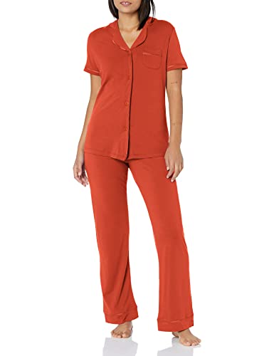 Cosabella Women’s Bella Shortsleeve Top & Pant Pajama Set, Sahara/Sahara, Extra Small