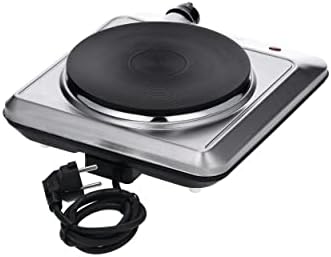 Plaque de cuisson électrique 1 500 W, Plaque de cuisine idéale pour logement étudiant, dans le jardin ou au camping, Plaque électrique au thermostat réglable en continu, inox, KP 1092