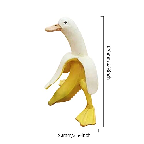 JACE Banana Duck Garden Statue, Cute Peeled Banana Duck Art Decorative
