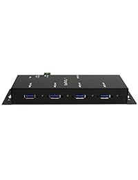 StarTech. com Industrial de 7 puertos USB 3.0 Hub 15 KV ESD y 350 W protección contra sobretensiones Riel DIN montaje en superficie carcasa de metal ST7300USBME, Negro