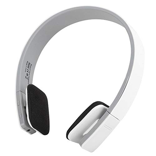 Wireless Headphone,Bluetooth Stereo Earphone Built-in microphone, Ergonomic Design Sports Headset with Telescopic Earmuffs,Portable Handsfree Over-Head Headset (white)