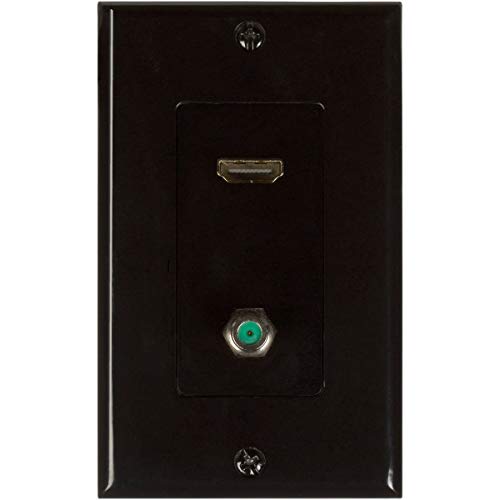 Buyer's Point HDMI Pigtail 3GHz Coax Wall Plate [UL Listed] with Single Gang Low Voltage Mounting Bracket Device