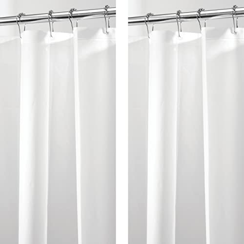 mDesign PEVA Shower Curtain Liner 72" x 72" Deluxe Water/Odor