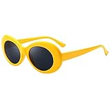 Beautyfine Sunglasses Retro Vintage Clout Goggles Unisex Rapper Oval Shades Grunge Glasses