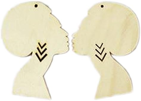 Afro Woman Silhouette Wood Earrings Natural Hair Earrings African