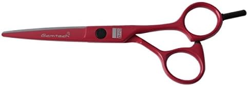 GLAMTECH PRO OFFSET w/ FINGER REST 5.5 INCH CLAM BLADE SCISSOR - RED