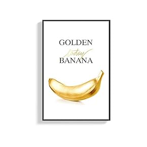 Framed Canvas Wall Art for Living Room, Bedroom Golden Banana Canvas Prints for Home Decoration Ready to Hang - 16x24 inches