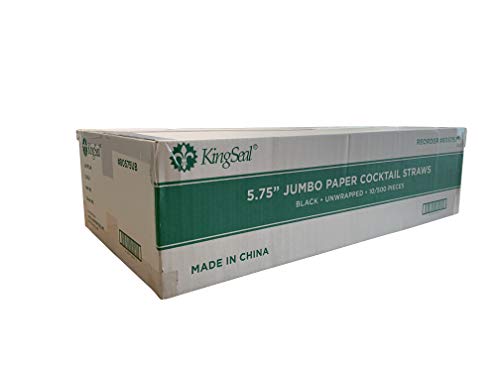 image for Kingseal Disposable Paper Cocktail Drinking Straws, Stirrer, Unwrapped