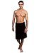 TowelSelections Mens Cotton Shower Wrap Adjustable Terry Velour Spa Bath Towel Wrap Sauna Gym Towels for Men Large-X-Large Black
