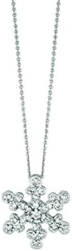 14K White Gold Diamond Snow Flake Necklace - 0.25ctw. Diamond