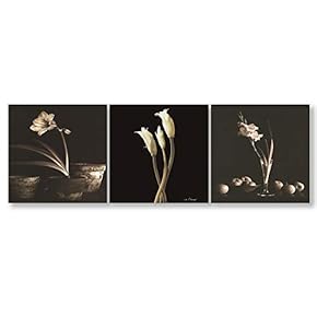 Wall26-3 Panel Canvas Wall Art- Elegant Flowers-Giclee Painting Wall Bedroom Living Room Home Decoration - 12"x12"x3 Panels