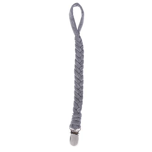 Purple GO2 Teething Pacifier Clips Free Silicone Beaded Braided Cotton Teether Toy Leash Baby(Gray)