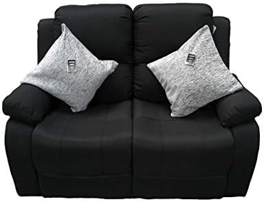 ukleisureworld RECLINER LAZYBOY SINGLE CHAIR BLACK SOFA SUITES SETTEE CHARCOAL THREE TWO ONE GREY FABRIC 3 2 1 SEATER (Charcoal 2 seater)