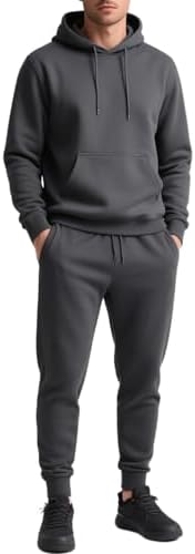 Amazon.com: Waffle Hoodie and Sweatpants Set for Men Comfort