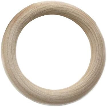 Everley Hutt 10 Pcs Baby Teething Toy Craft Natural Wooden Rings DIY Connectors Jewelry Making Accessory (20mm)