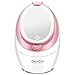 Nano Mist Face Steamer - Warm Mist Spa Facial Steamer Sprayer with LED Makeup Mirror - Home Sauna Humidifier Deep Moisturizing - Blackhead Remove Pores Cleanse (Pink)