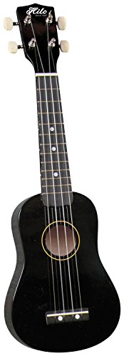 Hilo Ukuleles 4-String Ukulele Black with Bag (2500BK-A)