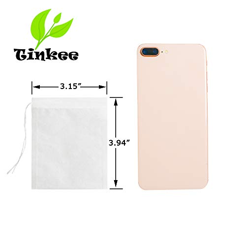 Tinkee Tea Filter bags, safe and natural material, disposable tea infuser, empty tea bag with drawstring for loose leaf… - Image 2
