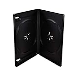 Maxtek 14mm Black Standard Double Capacity DVD Case and Outter Clear Sleeve, 25 Pieces Pack