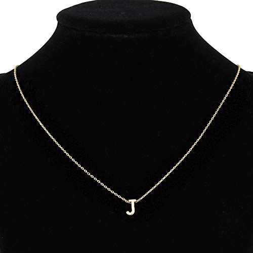 Me Plus Petite Initial Letter Alphabet Pendant Charm Gold Dipped Necklace Gold Silver Rosegold (23 Letters) (J - Gold)