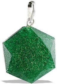 Dark Green Aventurine Hexagon Pendant