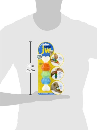 JW Pet Company 46137 EverTuff Treat Pod Nylon Toys for Pets, Small, White Bone with Colored Pods of Orange, Green, Blue