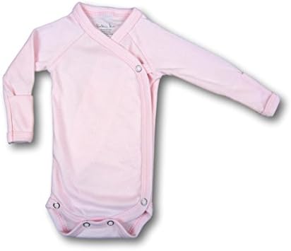 Kendall Mac Preemie Kimono Bodysuit With Fold Over Mittens Pink