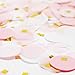 Premium 1-inch Round Tissue Paper Party Table Confetti - 50 Grams (Pink, White, Gold Mylar Flakes)