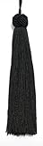 Set of 10 Black Woven Head Chainette Tassel, 5.5 Inch Long with 2 Inch Loop, Basic Trim Collection Style# BH055 Color: Black - K9
