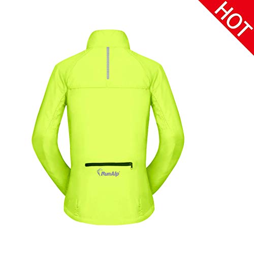 Women's Packable Windbreaker Jacket, Lightweight and Waterproof, Outdoor Active Cycling Running Skin Coat, Yellow L