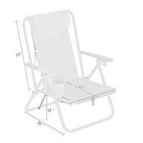 Goujxcy Backpack Beach Chair, Folding Camping Chair Beach Lounge Chair Portable Lightweight Outdoor Lounge Chairs Patio… 31MLXn3p pL