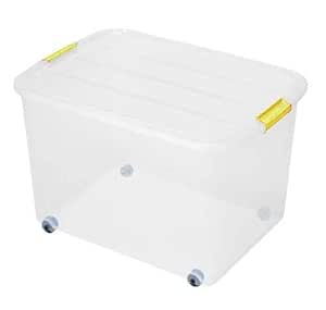 Caja de almacenamiento con ruedas, caja de almacenaje, caja con asas