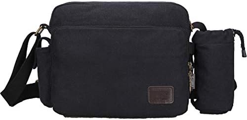 Canvas messenger bag with water bottle pocket Clearance