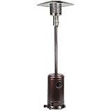 XtremepowerUS 48,000 BTU Premium Floor Standing Propane Gas Outdoor Patio Heater Auto Tilt CSA (Bronze Hammered)