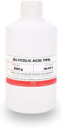 BRM Chemicals Glycolic Acid 70% - 500 Grams For Cleansers, Creams, Masks, Cosmetic Making & DIY Personal Care For Face, Hair, Skin & Body