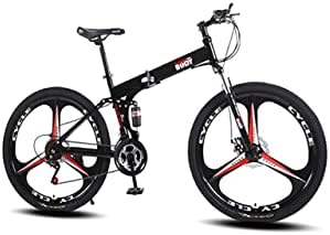 Folding Bike Steel Frame 24 Inch Double Alloy Rim Disc Brake Mountain ...