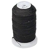 Simply Silk Beading Thread Cord Size FF Black 0.015 Inch 0.38mm Spool 115 Yards for Stringing Weaving Knotting
