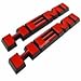 (2 pieces) HEMI Side Fender Emblem Badge Plate Decal with Sticker for Dodge Charger V8 RT Ram 1500 Challenger[slant red with black outlining]