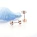 ELBLUVF Stainless Steel Rose Gold Plated Minimalist Tiny Pearl Circle Dot Round Ball Stud Earrings Jewelry For Women(Rose gold Dot)