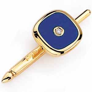 om: 14Kt Yellow Gold Table Shape Blue Lapis