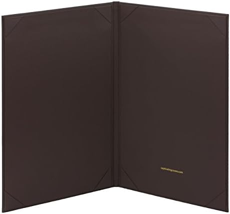 (5 pack) Classic Faux Leather Menu Covers, 2-panel (8.5" x 14", Chocolate Brown)