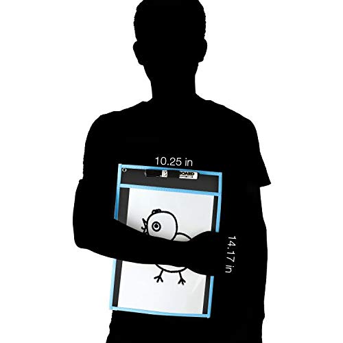 SUNEE Dry Erase Pocket Sleeves Assorted Colors (30 Pack)