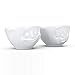TASSEN Small Porcelain Bowl Set No. 2, Happy & Oh Please, 3.3 oz. White (Set of 2 Bowls)