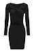 VOGRACE Women's Long Sleeve Cut Out Bandage Bodycon Party Clubwear Mini Dress S Black