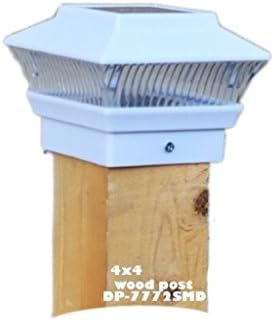 Newest Model DP-777 2-SMD Solar Powered Bright Post Cap Fence Railing LED Lights For 4x4 Wood Post (For Wood Post, 3 7/8 x 3 7/8)