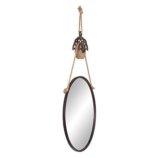 Patton Wall Decor 24" Round Metal Wall Mirror with Hanging Rope and