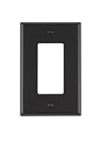 Leviton PJ26-E 1-Gang Decora/GFCI Wallplate, Midway Size, Black