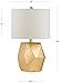 Virtue Home 701-19GO Modern Table Lamp with White Shade, Textured Fabric 
